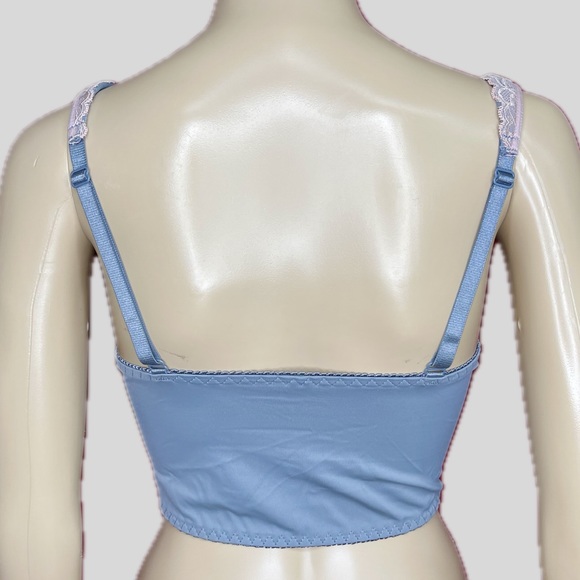 Rhonda Shear Gray Molded Cup Bra With Pink Lace Detail Size 2X - Picture 4 of 6